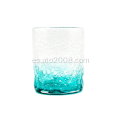Copa de vidrio de vaso de burbujas con azul